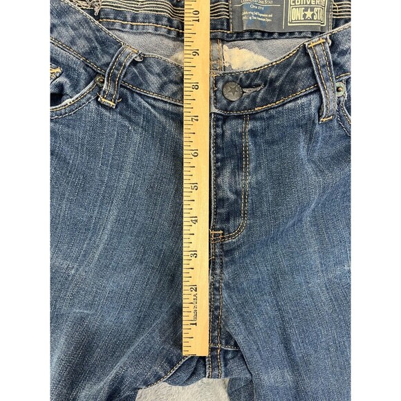 Converse One Star Jeans Women's Size 14 Mid-Rise Bootcut Stretch Blue Denim - Picture 11 of 13
